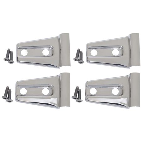 Kentrol 07-18 Jeep Wrangler JK Door Hinge Overlays 4 Pieces 2 Door - Polished Silver