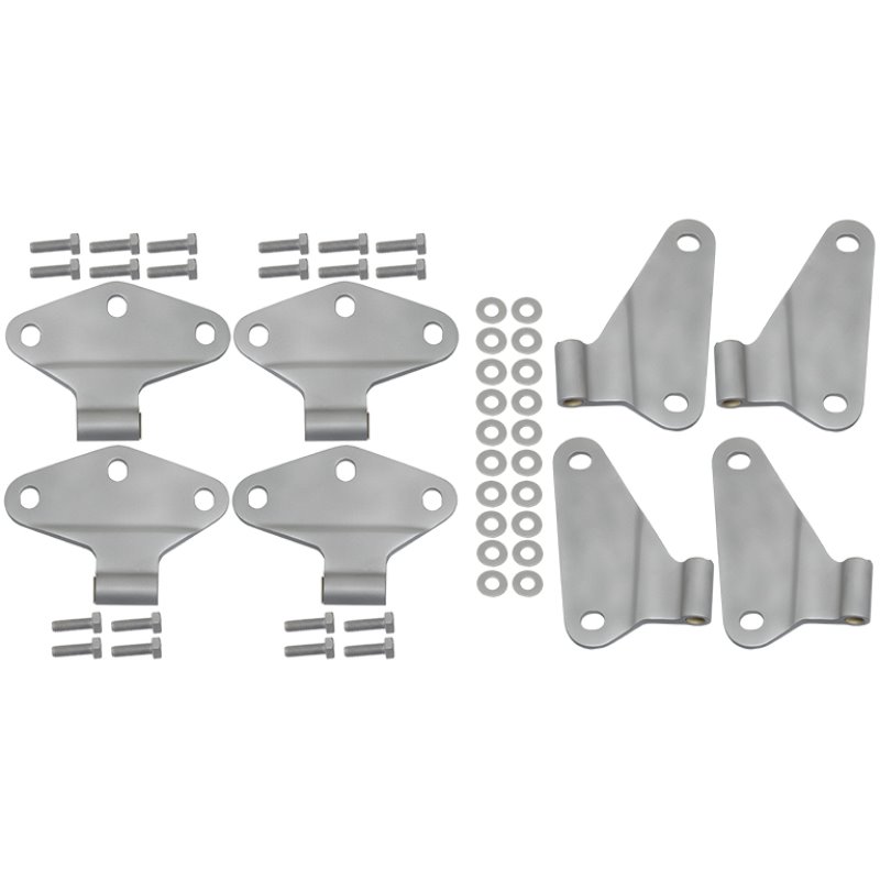 Kentrol 07-18 Jeep Wrangler JK Body Door Hinge Set 8 Pieces 4 Door Bare Grey