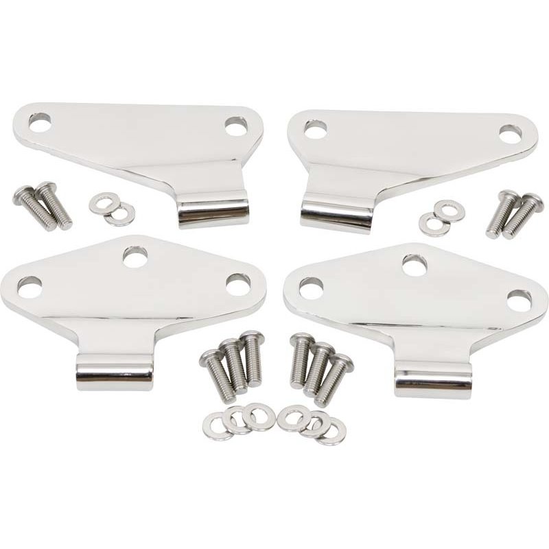 Kentrol 07-18 Jeep Wrangler JK Body Door Hinge Set 4 Pieces 2 Door - Polished Silver