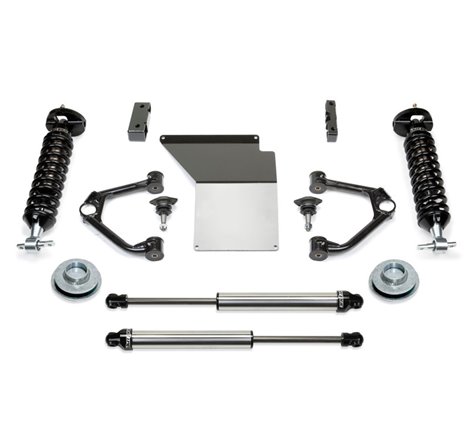 Fabtech 07-14 GM C/K1500 SUV 2WD/4WD 4in Budget UCA System w/DL 2.5 Coilovers & Rear DL Shocks