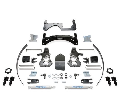 Fabtech 14-18 GM C/K1500 P/U w/oE Forg Stl UCA 6in Basic Sys w/Perf Shks