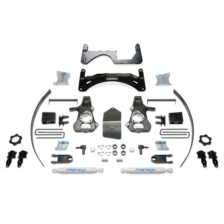 Fabtech 14-18 GM C/K1500 P/U w/oE Forg Stl UCA 6in Basic Sys w/Perf Shks