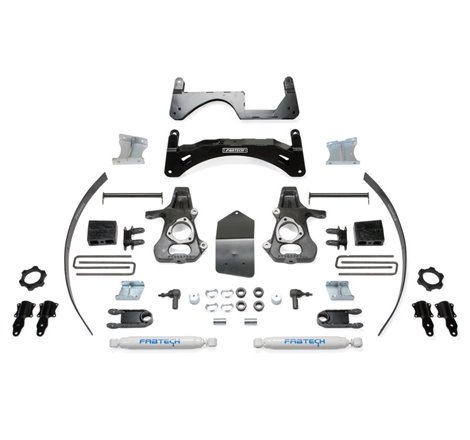 Fabtech 14-18 GM K1500 P/U w/oE Alm Or Stmp Stl UCA 6in Basic Sys w/Perf Shks