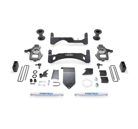 Fabtech 14-18 GM C/K1500 P/U w/oE Alm Or Stmp Stl UCA 6in Basic Sys G2 w/Perf Shks