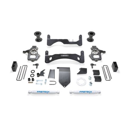 Fabtech 14-18 GM C/K1500 P/U w/oE Alm Or Stmp Stl UCA 6in Basic Sys G2 w/Perf Shks