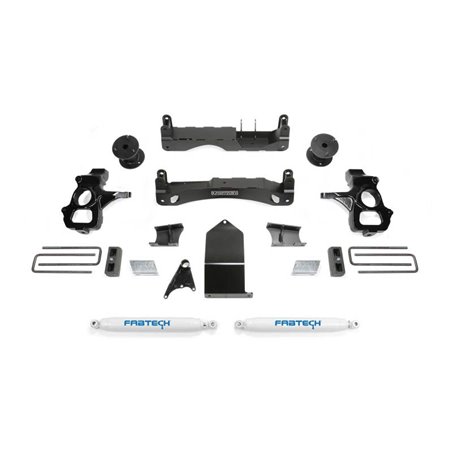 Fabtech 14-18 GM C/K1500 P/U w/oE Forg Stl UCA 4in Basic Sys w/Perf Shks