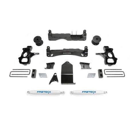 Fabtech 14-18 GM C/K1500 P/U w/oE Alm Or Stmp Stl UCA 4in Basic Sys w/Perf Shks