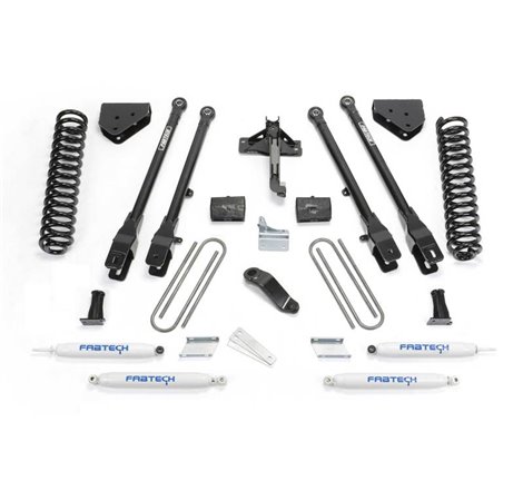 Fabtech 08-16 Ford F250 4WD 6in 4Link Sys w/Coils & Perf Shks