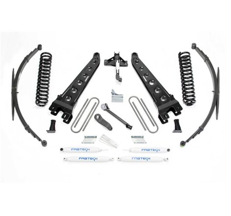 Fabtech 08-16 Ford F250/350 4WD 8in Rad Arm Sys w/Coils & Rr Lf Sprngs & Perf Shks