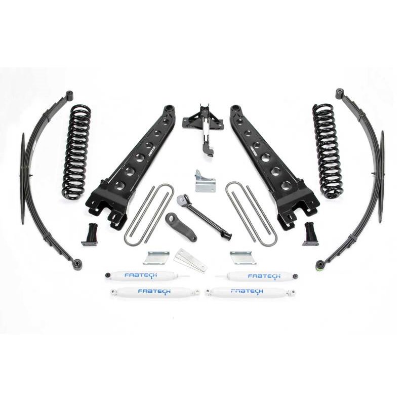 Fabtech 08-16 Ford F250/350 4WD 8in Rad Arm Sys w/Coils & Rr Lf Sprngs & Perf Shks