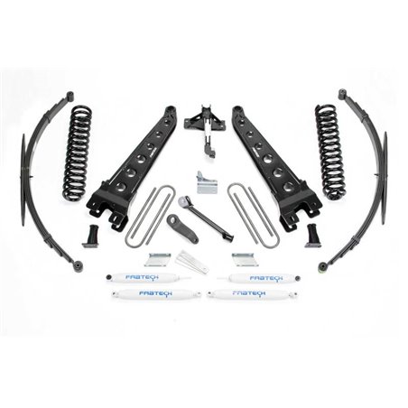 Fabtech 08-16 Ford F250/350 4WD 8in Rad Arm Sys w/Coils & Rr Lf Sprngs & Perf Shks