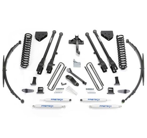 Fabtech 08-16 Ford F250/350 4WD 8in 4Link Sys w/Coils & Rr Lf Sprngs & Perf Shks