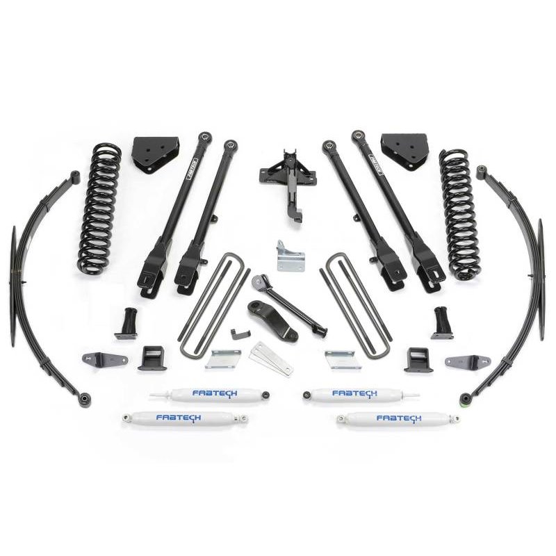 Fabtech 08-16 Ford F250/350 4WD 8in 4Link Sys w/Coils & Rr Lf Sprngs & Perf Shks