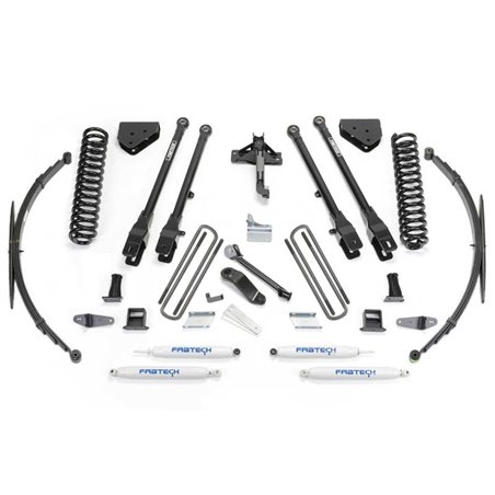 Fabtech 08-16 Ford F250/350 4WD 8in 4Link Sys w/Coils & Rr Lf Sprngs & Perf Shks