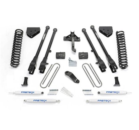 Fabtech 08-16 Ford F250/F350 4WD 4in 4Link Sys w/Coils & Perf Shks