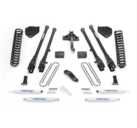 Fabtech 17-21 Ford F250/F350 4WD Diesel 4in 4Link Sys w/Coils & Perf Shks