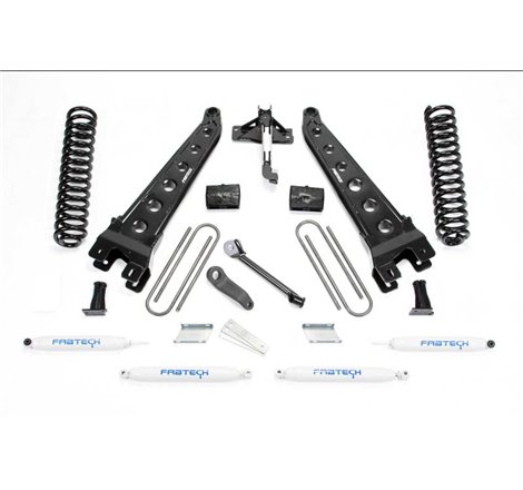 Fabtech 17-21 Ford F250/F350 4WD Gas 4in Rad Arm Sys w/Coils & Perf Shks