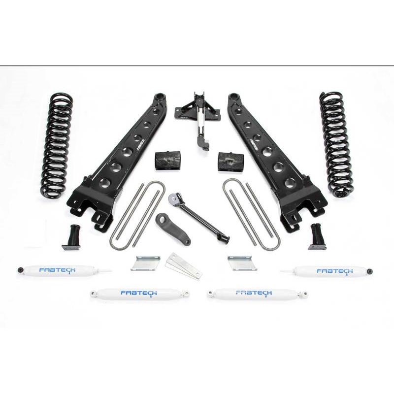 Fabtech 17-21 Ford F250/F350 4WD Gas 4in Rad Arm Sys w/Coils & Perf Shks