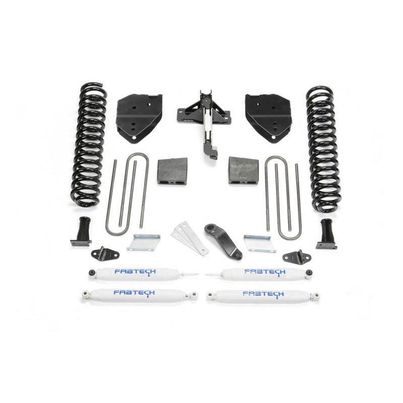 Fabtech 17-21 Ford F250/F350 4WD Gas 6in Basic Sys w/Perf Shks