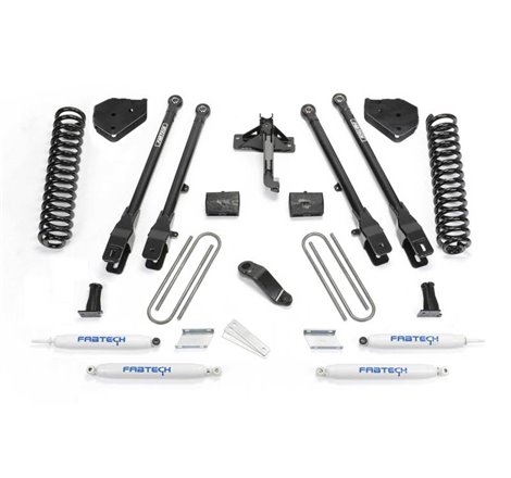 Fabtech 18 Ford F450/F550 4WD Diesel 6in 4Link Sys w/Coils & Perf Shks