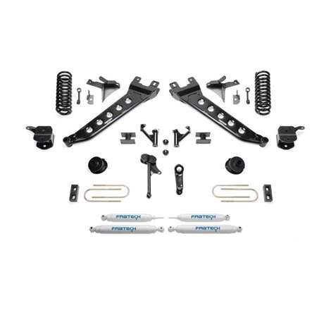 Fabtech 13-18 Ram 3500 4WD 7in Radius Arm Kit w/Perf Shks