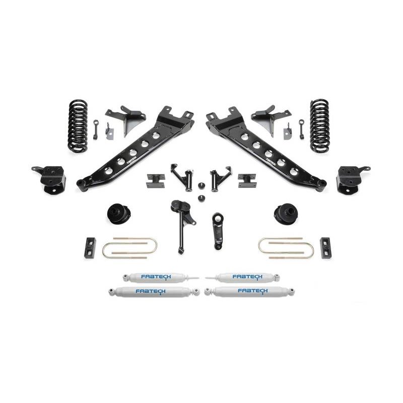 Fabtech 13-18 Ram 3500 4WD 7in Radius Arm Kit w/Perf Shks