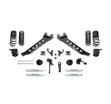 Fabtech 14-18 Ram 2500 4WD 7in Radius Arm Kit w/Perf Shks