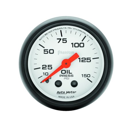 Autometer Phantom 52mm 150 PSI Mechanical Oil Pressure Gauge