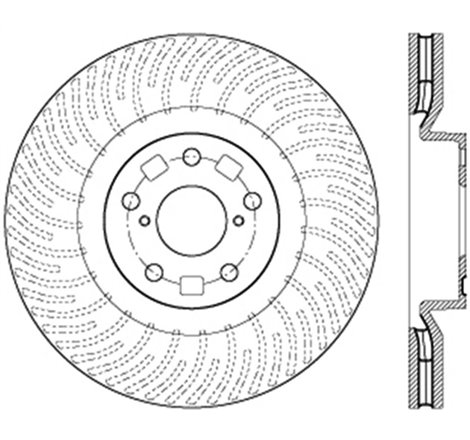 StopTech 12-15 Lexus IS350 Cross Drilled Right Front Rotor