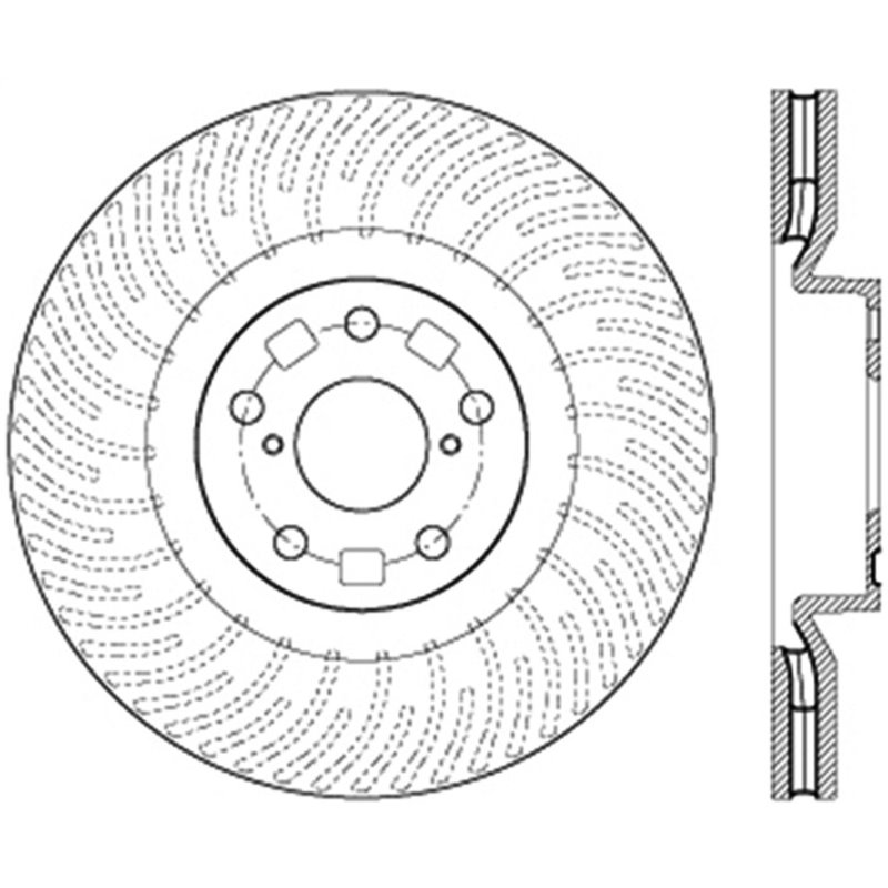 StopTech 12-15 Lexus IS350 Cross Drilled Right Front Rotor