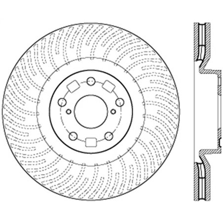 StopTech 12-15 Lexus IS350 Cross Drilled Right Front Rotor