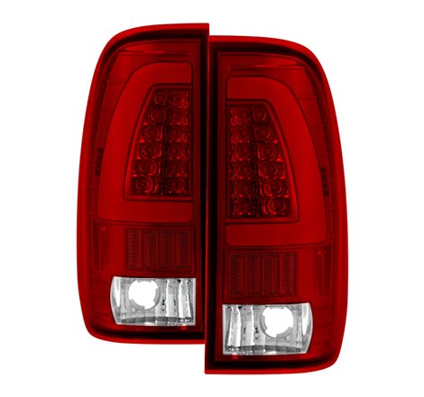 xTune Ford F150 Styleside 97-03 Light Bar LED Tail Lights - Red Clear ALT-ON-FF15097-LBLED-RC