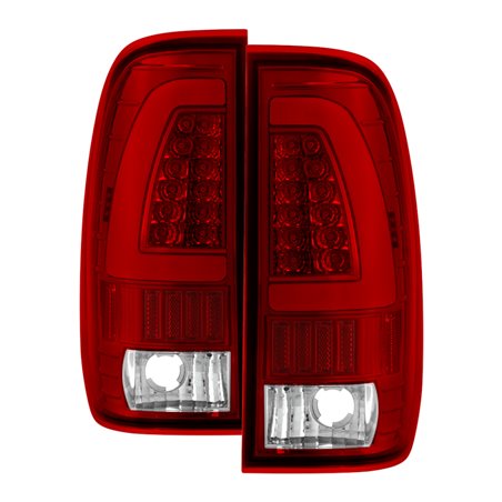 xTune Ford F150 Styleside 97-03 Light Bar LED Tail Lights - Red Clear ALT-ON-FF15097-LBLED-RC