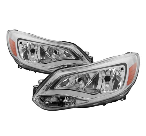 xTune Ford Focus 2012-2014 Halogen Only OEM Style Headlights - Chrome HD-JH-FFOC12-AM-C