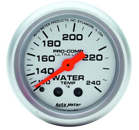 Autometer Ultra-Lite 52mm 120-240 Deg F Mechanical Water Temp Gauge