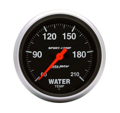 Autometer Sport-Comp 2-5/8in Water Temperature 60-210 Degrees F Stepper Motor Gauge