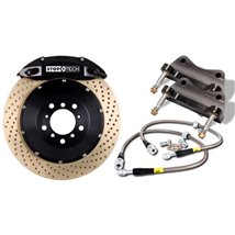 StopTech 97-01 Acura Integra Type R Front BBK w/ Yellow Calipers Slotted Rotors Pads and SS Lines