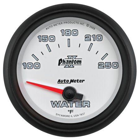 Autometer Phantom II 2-5/8in 100-250 Degrees F Electrical Water Temperature Gauge