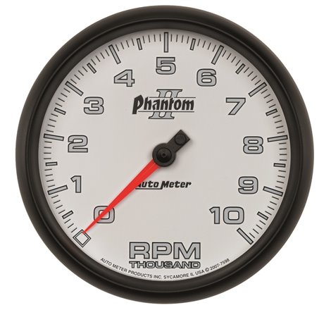 Autometer Phantom II 5in Electrical 10K RPM In-Dash Tachometer