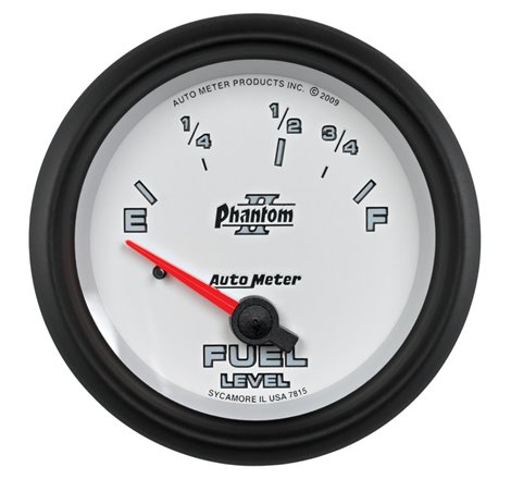 Autometer Phantom II 2-5/8in / 73 Ohms Empty - 10 Ohms Full Electrical Fuel Level Gauge