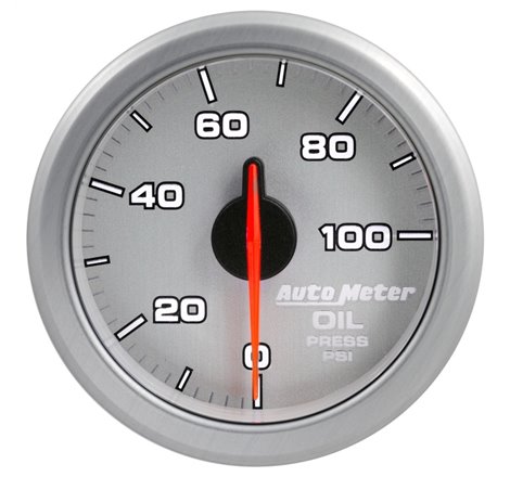 Autometer Airdrive 2-1/6in Oil Pressure Gauge 0-100 PSI - Silver