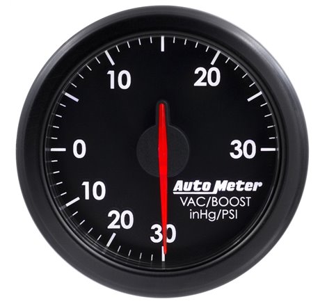 Autometer Airdrive 2-1/6in Boost/Vac Gauge 30in HG/30 PSI - Black