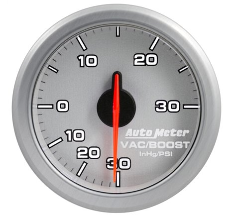 Autometer Airdrive 2-1/6in Boost/Vac Gauge 30in HG/30 PSI - Silver