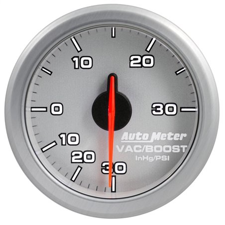 Autometer Airdrive 2-1/6in Boost/Vac Gauge 30in HG/30 PSI - Silver