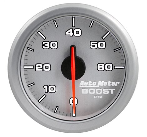 Autometer Airdrive 2-1/6in Boost Gauge 0-60 PSI - Silver