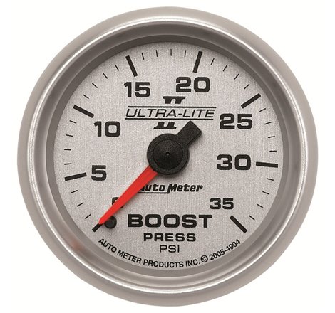 Autometer UL II Boost Gauge 2-1/16in Mechanical Pressure Ultra-Lite Gauge 35PSI