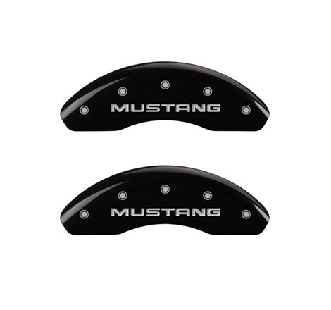 MGP 4 Caliper Covers Engraved Front Mustang Engraved Rear SN95/GT Black finish silver ch