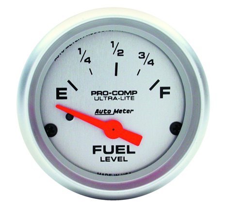 Autometer Ultra-Lite 52mm 240 OHMS Empty/33 OHMS Full Short Sweep Electronic Fuel Level Gauge