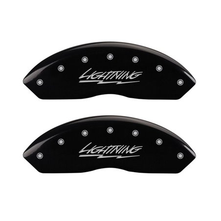 MGP 4 Caliper Covers Engraved Front & Rear Lightning Black finish silver ch