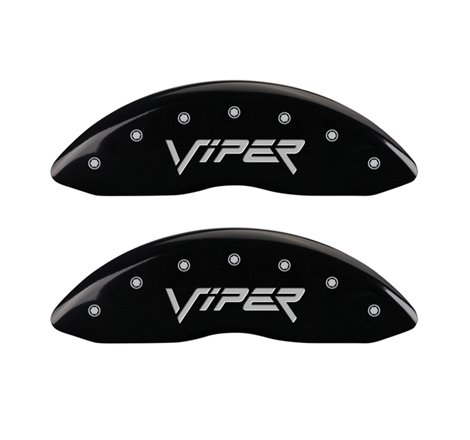 MGP 4 Caliper Covers Engraved Front Gen 2/Viper Engraved Rear Gen 2/Snake Black finish silver ch